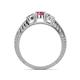 4 - Ayaka Pink Tourmaline and Diamond Three Stone Engagement Ring 
