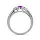 4 - Ayaka Amethyst and Diamond Three Stone Engagement Ring 