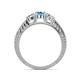 4 - Ayaka Blue Topaz and Diamond Three Stone Engagement Ring 