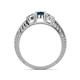 4 - Ayaka London Blue Topaz and Diamond Three Stone Engagement Ring 