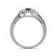 4 - Ayaka Diamond and Lab Created Alexandrite Three Stone Engagement Ring 