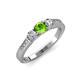 5 - Ayaka Peridot and Diamond Three Stone Engagement Ring 