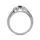 4 - Ayaka Black and White Diamond Three Stone Engagement Ring 