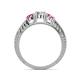 4 - Ayaka Diamond and Pink Sapphire Three Stone with Side Pink Sapphire Ring 