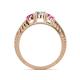 4 - Ayaka Diamond and Pink Sapphire Three Stone with Side Pink Sapphire Ring 