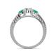 4 - Ayaka Diamond and Emerald Three Stone with Side Emerald Ring 