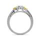 4 - Ayaka Diamond and Yellow Sapphire Three Stone with Side Yellow Sapphire Ring 
