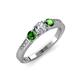 2 - Ayaka Diamond and Green Garnet Three Stone Engagement Ring 