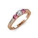 2 - Ayaka Diamond and Pink Tourmaline Three Stone Engagement Ring 