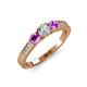 2 - Ayaka Diamond and Amethyst Three Stone Engagement Ring 