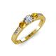 2 - Ayaka Diamond and Citrine Three Stone Engagement Ring 