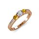 2 - Ayaka Diamond and Citrine Three Stone Engagement Ring 