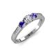 2 - Ayaka Diamond and Iolite Three Stone Engagement Ring 