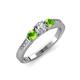2 - Ayaka Diamond and Peridot Three Stone Engagement Ring 