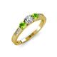 Ayaka Diamond and Peridot Three Stone Engagement Ring 