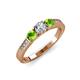 2 - Ayaka Diamond and Peridot Three Stone Engagement Ring 
