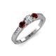 2 - Ayaka Diamond and Red Garnet Three Stone Engagement Ring 