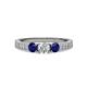 3 - Ayaka Diamond and Blue Sapphire Three Stone Engagement Ring 