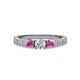 3 - Ayaka Diamond and Pink Sapphire Three Stone Engagement Ring 
