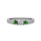 3 - Ayaka Diamond and Green Garnet Three Stone Engagement Ring 