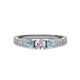 3 - Ayaka Diamond and Aquamarine Three Stone Engagement Ring 