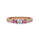 3 - Ayaka Diamond and Pink Tourmaline Three Stone Engagement Ring 