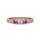 3 - Ayaka Diamond and Amethyst Three Stone Engagement Ring 