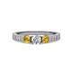 3 - Ayaka Diamond and Citrine Three Stone Engagement Ring 