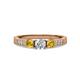 3 - Ayaka Diamond and Citrine Three Stone Engagement Ring 