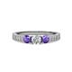3 - Ayaka Diamond and Iolite Three Stone Engagement Ring 