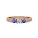3 - Ayaka Diamond and Iolite Three Stone Engagement Ring 