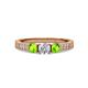 3 - Ayaka Diamond and Peridot Three Stone Engagement Ring 
