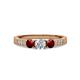 3 - Ayaka Diamond and Red Garnet Three Stone Engagement Ring 