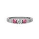 3 - Ayaka Diamond and Rhodolite Garnet Three Stone Engagement Ring 