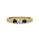 3 - Ayaka Black and White Diamond Three Stone Engagement Ring 