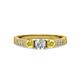 3 - Ayaka Diamond and Yellow Sapphire Three Stone Engagement Ring 