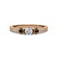 3 - Ayaka Diamond and Smoky Quartz Three Stone Engagement Ring 