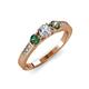2 - Ayaka Diamond and Lab Created Alexandrite Three Stone Engagement Ring 