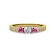3 - Ayaka Diamond and Pink Sapphire Three Stone Engagement Ring 
