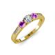2 - Ayaka Diamond and Amethyst Three Stone Engagement Ring 