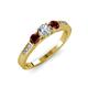 2 - Ayaka Diamond and Red Garnet Three Stone Engagement Ring 