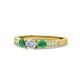 1 - Ayaka Diamond and Emerald Three Stone Engagement Ring 