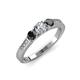 2 - Ayaka Black and White Diamond Three Stone Engagement Ring 