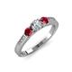 2 - Ayaka Diamond and Ruby Three Stone Engagement Ring 