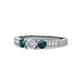 1 - Ayaka Diamond and London Blue Topaz Three Stone Engagement Ring 