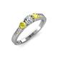 2 - Ayaka Yellow and White Diamond Three Stone Engagement Ring 