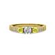 3 - Ayaka Yellow and White Diamond Three Stone Engagement Ring 