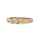 1 - Ayaka Yellow and White Diamond Three Stone Engagement Ring 