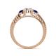 4 - Ayaka Diamond and Blue Sapphire Three Stone Engagement Ring 