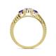 Ayaka Diamond and Iolite Three Stone Engagement Ring 